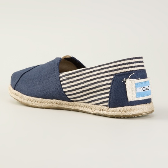 TOMS | Blue and White Stripe Espadrille Flats - Picture 2 of 6
